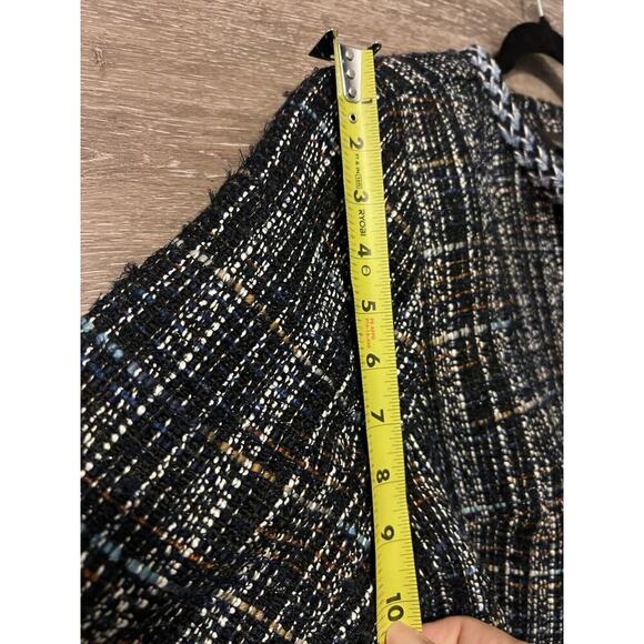 Talbots Plus Size 16 Blue Houndstooth Blazer Coat Suit Business Casual Career - Picture 8 of 11